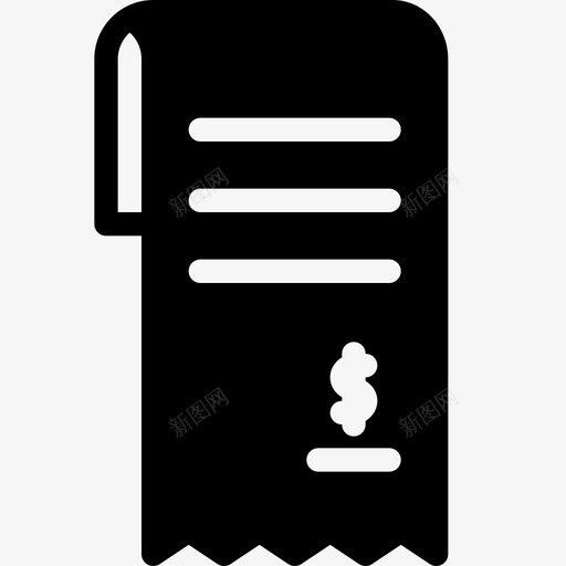 收据账单美元图标svg_新图网 https://ixintu.com 发票 收据 符号 美元 账单 餐厅实心图标