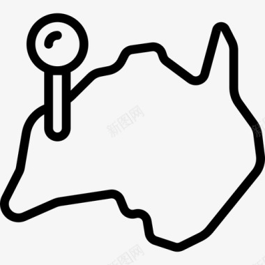 澳大利亚地理2线性图标图标