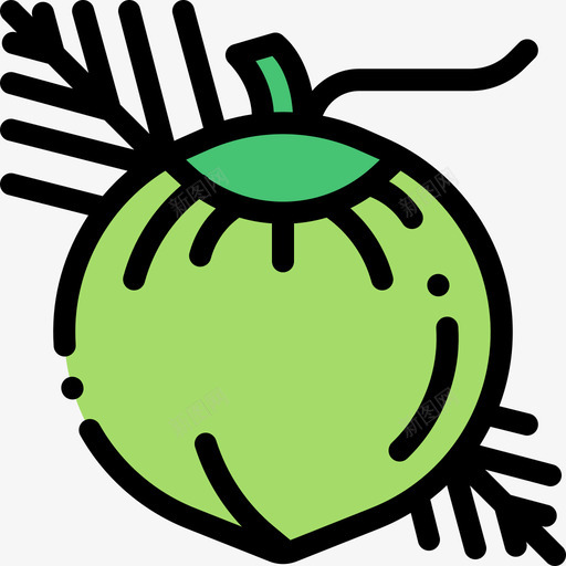 椰子水果和蔬菜6线形颜色图标svg_新图网 https://ixintu.com 椰子 水果和蔬菜6 线形颜色