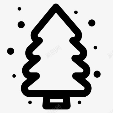 圣诞树松树圣诞老人图标图标