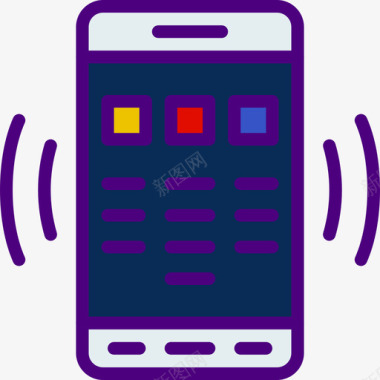 智能手机用户界面mobile2线性颜色图标图标
