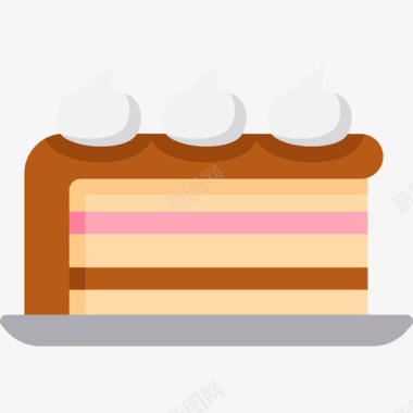 蛋糕片生日25扁平图标图标