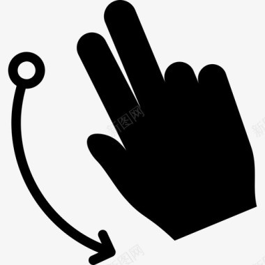 两个手指向下轻弹触摸手势v2图标图标
