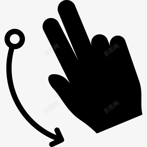 两个手指向下轻弹触摸手势v2图标svg_新图网 https://ixintu.com 两个手指向下轻弹 触摸手势v2