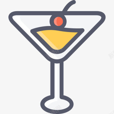 鸡尾酒饮料和饮料4线性颜色图标图标