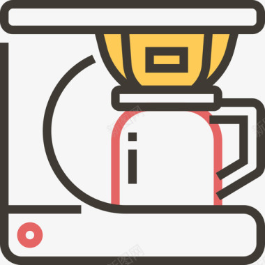 咖啡机咖啡设备2黄影图标图标
