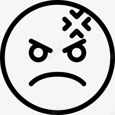 愤怒表情符号23直系图标图标