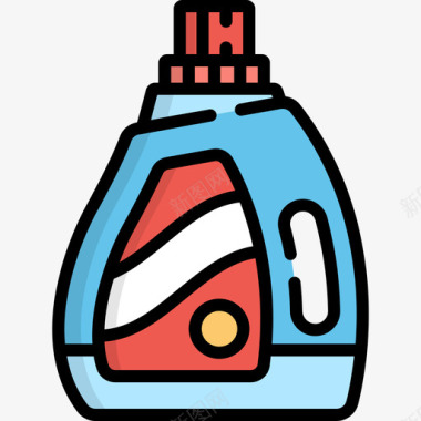 柔软剂清洁剂5线性颜色图标图标