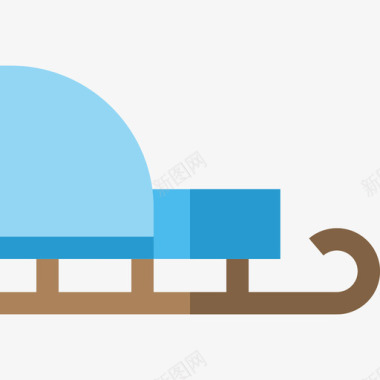 雪橇冬季自然5平底图标图标
