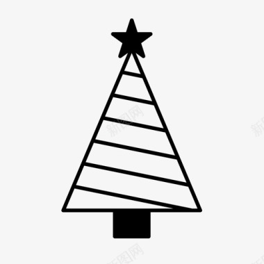圣诞树新年星星图标图标