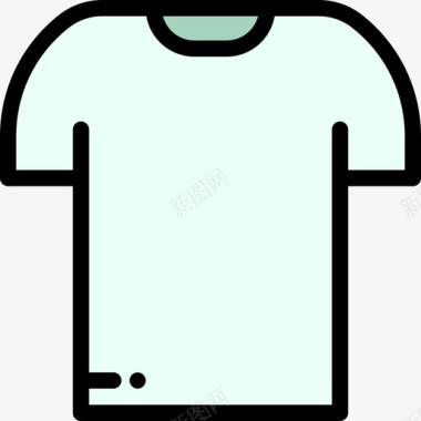 衬衫洗衣房5线性颜色图标图标
