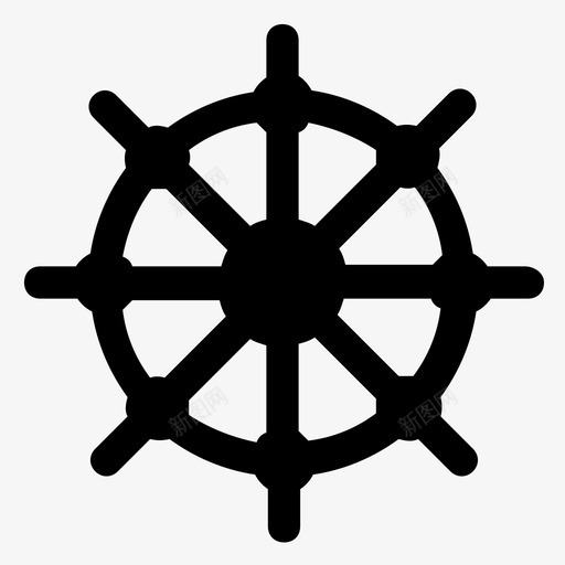 舵船齿轮船舵图标svg_新图网 https://ixintu.com 方向盘 海上海盗海上雕文图标 舵 船舵 船轮 船齿轮