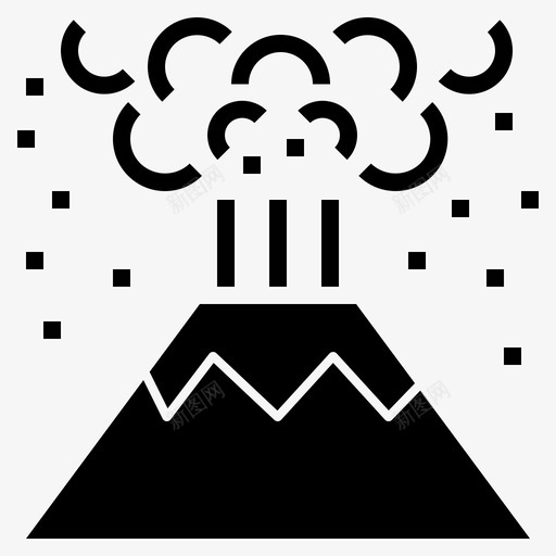 火山喷发爆炸图标svg_新图网 https://ixintu.com 喷发 火山 熔岩 爆炸 紧急情况和灾害管理雕文