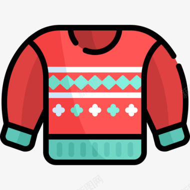 毛衣冬季7线性颜色图标图标