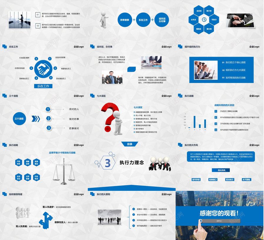 大气蓝色商务公司企业执行力管理培训PPT模板_新图网 https://ixintu.com 企业 公司 商务 大气 执行力 管理培训 蓝色