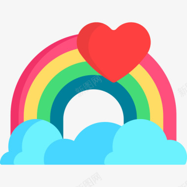 彩虹爱情19平坦图标图标