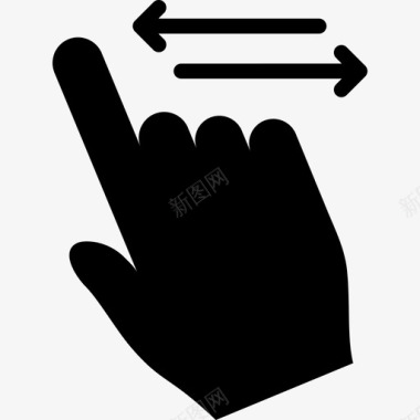 一个手指水平滚动触摸手势v2图标图标