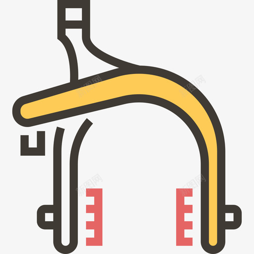 刹车自行车元件黄色阴影图标svg_新图网 https://ixintu.com 刹车 自行车元件 黄色阴影