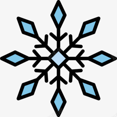 雪花冬季自然10线形颜色图标图标