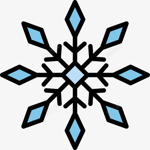 雪花冬季自然10线形颜色图标svg_新图网 https://ixintu.com 冬季自然10 线形颜色 雪花