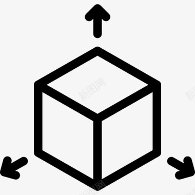 立方体建筑7线性图标图标