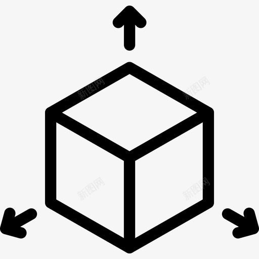 立方体建筑7线性图标svg_新图网 https://ixintu.com 建筑7 立方体 线性