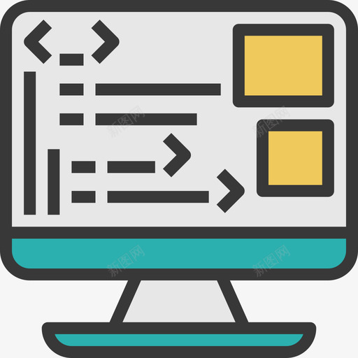 计算机编码编程线颜色图标svg_新图网 https://ixintu.com 线颜色 编码编程 计算机