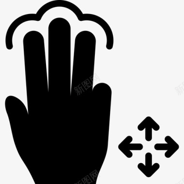 三个手指自由拖动触摸触摸手势v2图标图标
