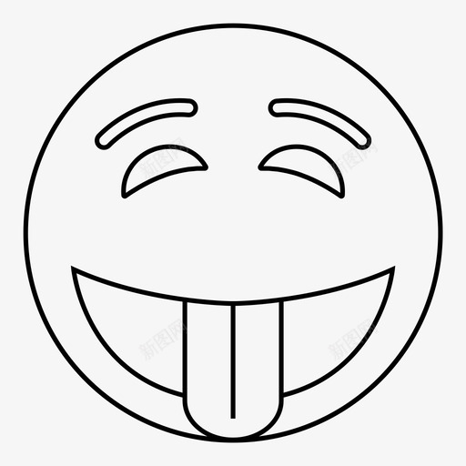 笑脸表情符号舌头图标svg_新图网 https://ixintu.com 笑脸 舌头 表情符号