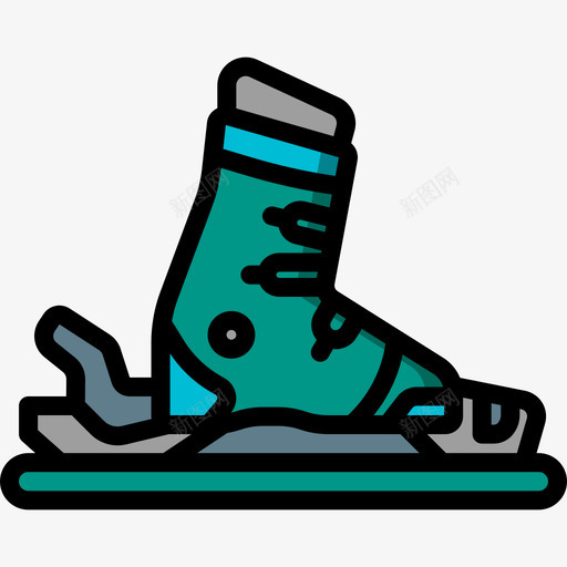 滑雪靴极限运动线性颜色图标svg_新图网 https://ixintu.com 极限运动 滑雪靴 线性颜色