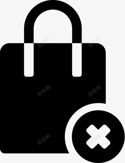 袋子破损错误图标svg_新图网 https://ixintu.com 不可用 商店 破损 袋子 购买 购物袋已装满 错误