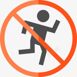 禁止奔跑禁止奔跑禁止信号平坦图标高清图片