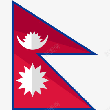 尼泊尔国旗6平坦图标图标