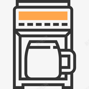 咖啡机黄影图标图标