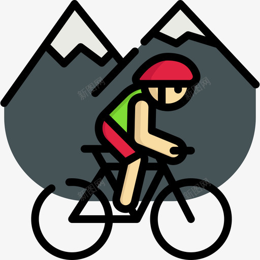 自行车运动型63线性颜色图标svg_新图网 https://ixintu.com 线性颜色 自行车 运动型63