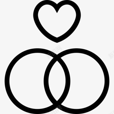 结婚戒指爱情浪漫5直系图标图标
