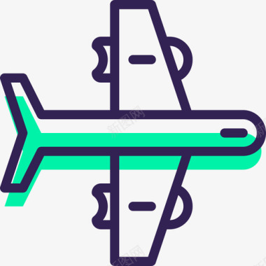 飞机旅行51绿影图标图标