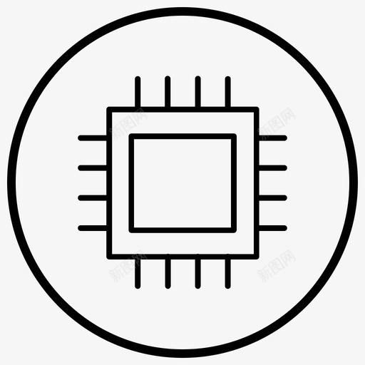 电路芯片数字技术图标svg_新图网 https://ixintu.com 主板 数字技术 电路 芯片 通讯设备线路轮廓笔画圆 集成电路