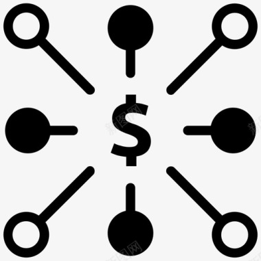 商业网络联盟营销银行图标图标