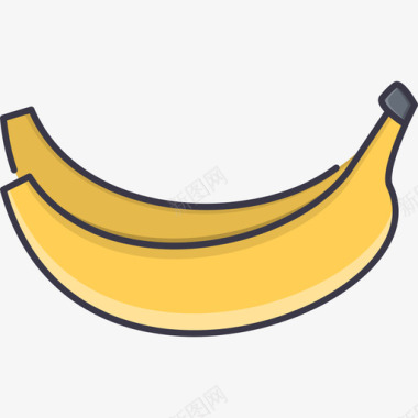 香蕉食品54彩色图标图标
