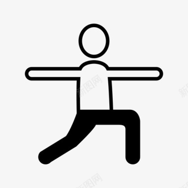 瑜伽姿势健身冥想图标图标