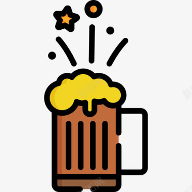 啤酒新年9原色图标图标