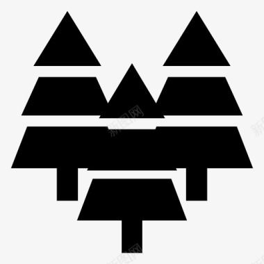 松树野营森林图标图标