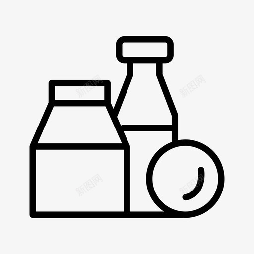牛奶瓶子食物图标svg_新图网 https://ixintu.com 新鲜果汁 水果 牛奶 瓶子 简单的图标 食物