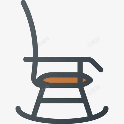 摇椅室内家具3线性颜色图标svg_新图网 https://ixintu.com 室内家具3 摇椅 线性颜色