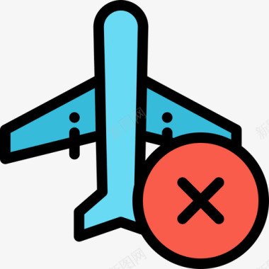 航班航空8线性颜色图标图标