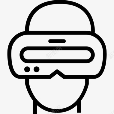 Ar眼镜虚拟现实18线性图标图标