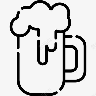 啤酒食品和饮料12线性图标图标