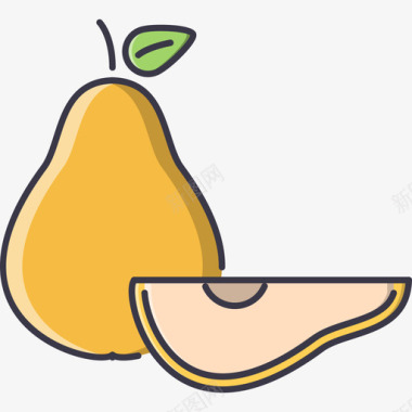 梨食物54颜色图标图标