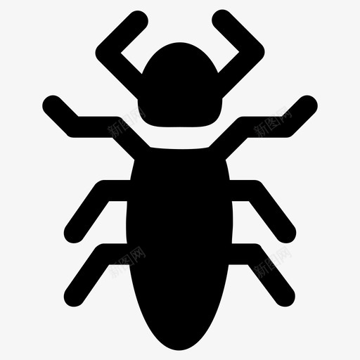 水虫甲虫昆虫图标svg_新图网 https://ixintu.com 害虫 害虫控制雕文图标 昆虫 水虫 甲虫